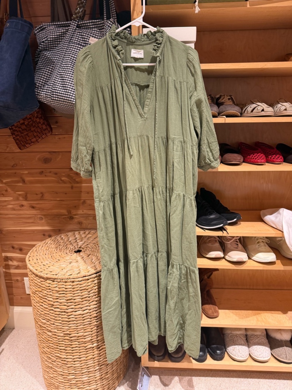 Relaxed Tiered Maxi Dress in Sage Green